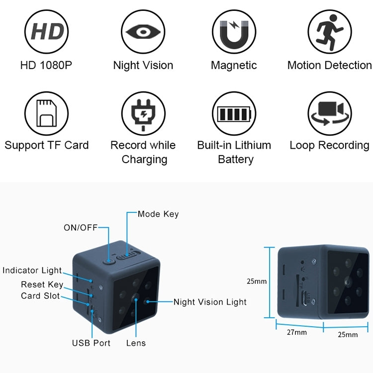MD25 Telecamera sportiva wireless 1080P con visione notturna