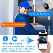 Tuya QX45 1080P Full HD IP65 Telecamera IP wireless impermeabile 2.4G, supporto Amazon Alexa e Google Home e rilevamento del movimento, audio bidirezionale, visione notturna e scheda TF, presa americana, Support Amazon Alexa & Google Home
