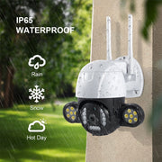 QX55 Telecamera IP wireless 2.4G impermeabile IP65 da 3,0 milioni di pixel, supporto rilevamento movimento, audio bidirezionale, visione notturna e scheda TF, presa EU, QX55