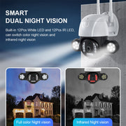 QX55 Telecamera IP wireless 2.4G impermeabile IP65 da 3,0 milioni di pixel, supporto rilevamento movimento, audio bidirezionale, visione notturna e scheda TF, presa EU, QX55