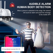 QX55 Telecamera IP wireless 2.4G impermeabile IP65 da 3,0 milioni di pixel, supporto rilevamento movimento, audio bidirezionale, visione notturna e scheda TF, presa EU, QX55