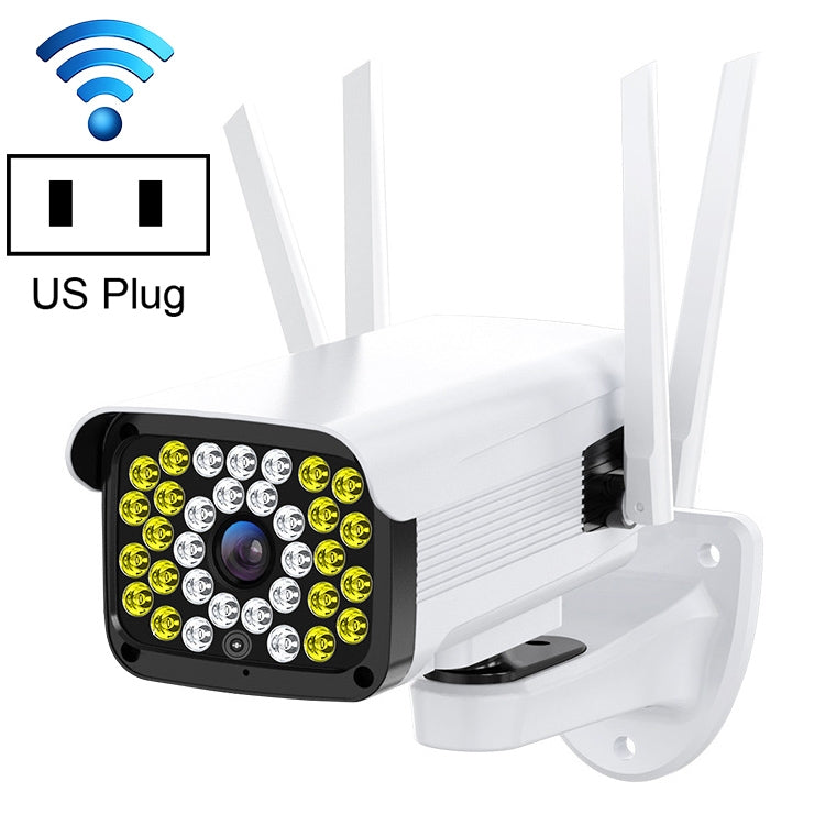 Difang DF-36Q Telecamera IP di sorveglianza HD per esterni, supporto citofono vocale e visione notturna e rilevamento di figure umane e scheda TF, WiFi + versione fissa HD, presa americana, WiFi + HD Fixed Version