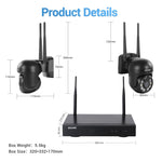 ESCAM WNK618 Sistema di sicurezza NVR HD con telecamera dome wireless a 8 canali da 3,0 milioni di pixel, supporto per rilevamento del movimento, audio bidirezionale, visione notturna a colori e scheda TF, presa EU, WNK618