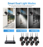 ESCAM WNK618 Sistema di sicurezza NVR HD con telecamera dome wireless a 8 canali da 3,0 milioni di pixel, supporto per rilevamento del movimento, audio bidirezionale, visione notturna a colori e scheda TF, presa EU, WNK618