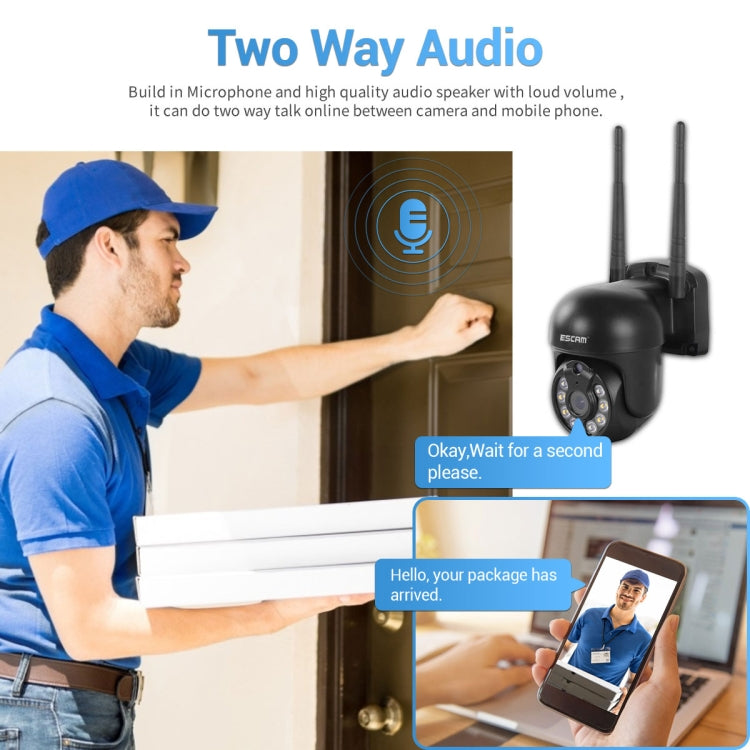 ESCAM WNK618 Sistema di sicurezza NVR HD con telecamera dome wireless a 8 canali da 3,0 milioni di pixel, supporto per rilevamento del movimento, audio bidirezionale, visione notturna a colori e scheda TF, presa EU, WNK618