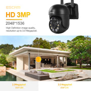 ESCAM WNK610 Telecamera IP dome wireless da 3,0 milioni di pixel, supporta rilevamento del movimento, audio bidirezionale, visione notturna a colori e scheda TF, presa EU, WNK610