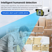 Difang DF-36Q Telecamera IP di sorveglianza HD per esterni, supporto citofono vocale e visione notturna e rilevamento di figure umane e scheda TF, WiFi + rotazione PTZ HD, presa americana, WiFi + HD PTZ Rotation