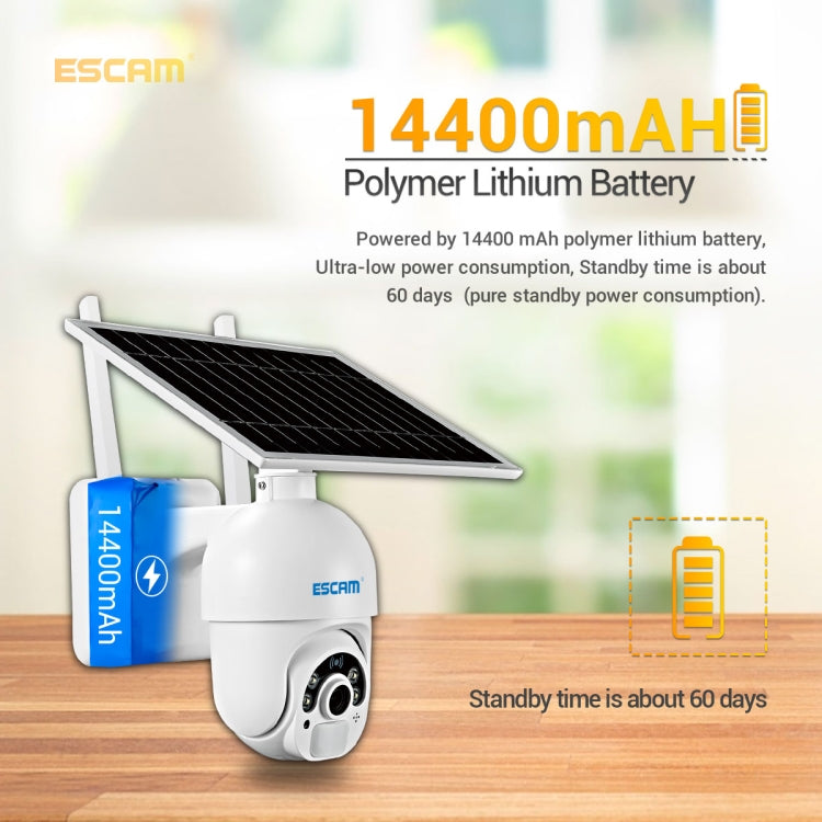 ESCAM QF450 HD 1080P 4G Versione UE Telecamera IP ad energia solare con memoria 64G, supporto audio bidirezionale e rilevamento del movimento PIR, visione notturna e scheda TF, with 64G Memory