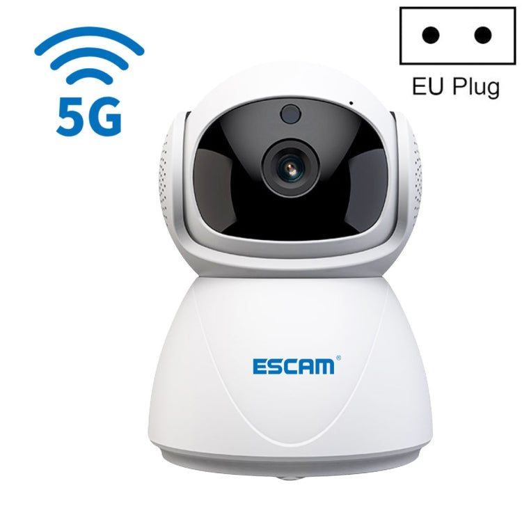 Telecamera IP WiFi dual-band ESCAM PT201 HD 1080P, supporto visione notturna/rilevamento movimento/tracciamento automatico/scheda TF/audio bidirezionale, presa EU, PT201