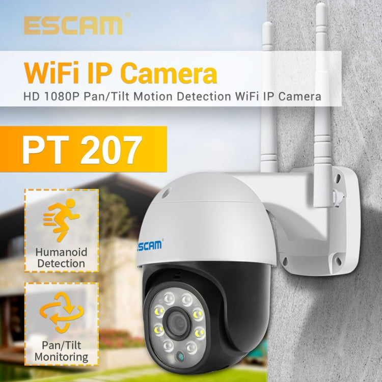 Telecamera IP WiFi ESCAM PT207 HD 1080P, supporto audio bidirezionale/rilevamento movimento/visione notturna/scheda TF, PT207