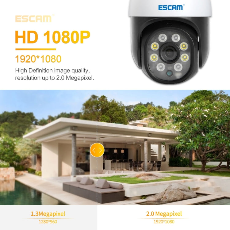 Telecamera IP WiFi ESCAM PT207 HD 1080P, supporto audio bidirezionale/rilevamento movimento/visione notturna/scheda TF, PT207