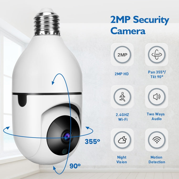 DP17 2,0 milioni di pixel Sorgente luminosa singola WiFi dual-band intelligente 1080P HD Telecamera di rete per esterni con lampadina, supporto visione notturna a infrarossi, audio bidirezionale, rilevamento del movimento e scheda TF