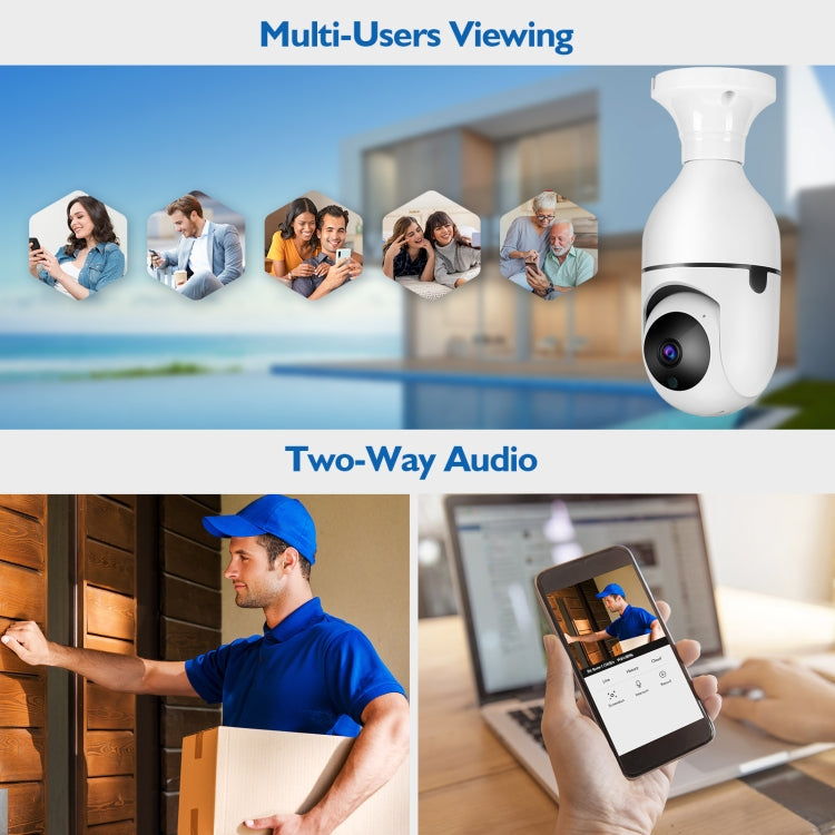 Telecamera di rete WiFi 1080P HD per esterni con lampadina