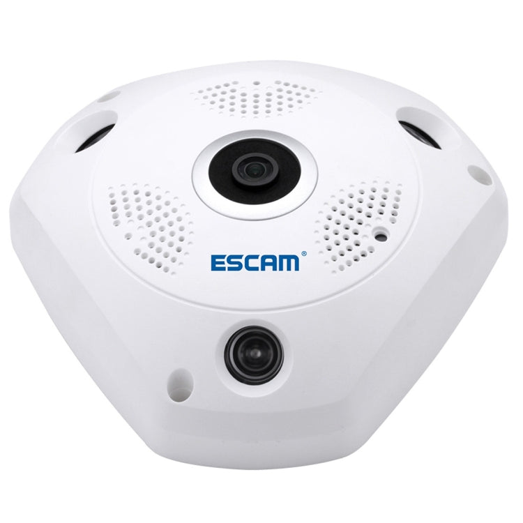 ESCAM Shark QP180 960P Obiettivo Fisheye da 360 gradi Telecamera IP WiFi da 1,3 MP, Supporto rilevamento del movimento/Visione notturna, Distanza IR: 10 m, QP180