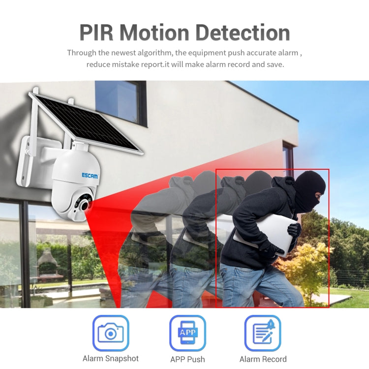 Telecamera IP ESCAM QF250 HD 1080P WiFi con pannello solare