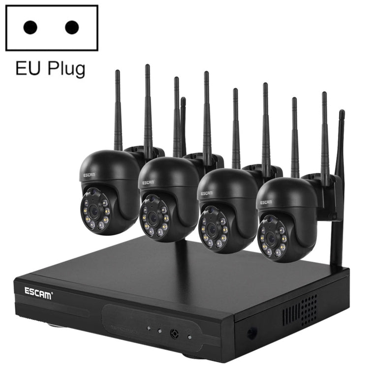 ESCAM WNK614 HD 3,0 milioni di pixel Sistema di sicurezza NVR wireless a 8 canali + 4IPC wireless, presa AU, WNK614