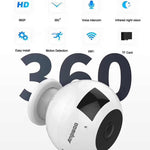 Telecamera IP WiFi panoramica 360° HD 960P con visione notturna