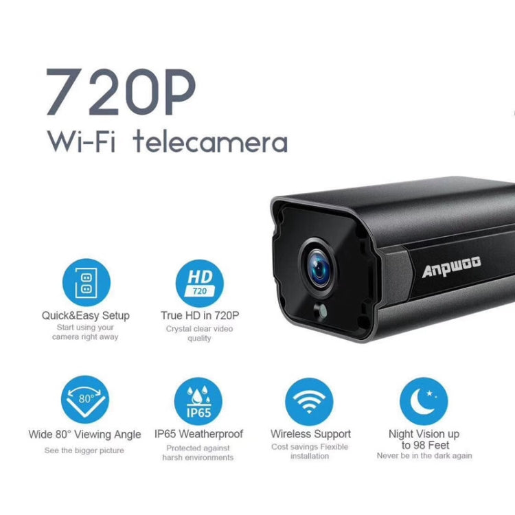 Telecamera IP WiFi Anpwoo Paladin 720P HD, supporto rilevamento movimento, visione notturna a infrarossi e scheda TF (massimo 64 GB), Paladin