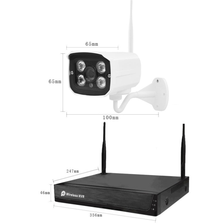 Kit NVR telecamera wireless 4 vie H105 720P senza cablaggio, 720P 4-ways