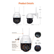ESCAM QF218 1080P Pan/Tilt AI Rilevamento umanoide IP66 Telecamera IP WiFi impermeabile, Supporto ONVIF/Visione notturna/Scheda TF/Audio bidirezionale, Spina USA, NC1228AU, NC1228EU, NC1228UK, NC1228US