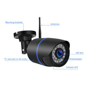 Telecamera IP wireless Q4 da 2,0 milioni di pixel 1080P HD, supporto rilevamento del movimento, audio bidirezionale, visione notturna a infrarossi e scheda TF, presa americana, Q4