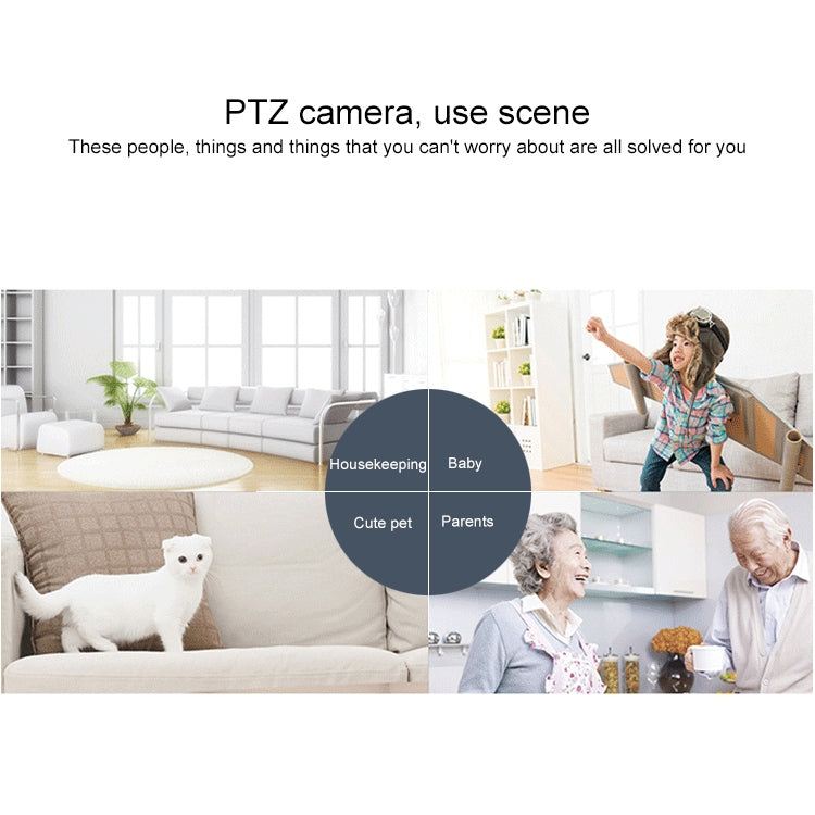 YT46 Telecamera per interni wireless HD con testa vibrante, supporto per rilevamento del movimento, visione notturna a infrarossi e scheda micro SD, spina AU, YT46