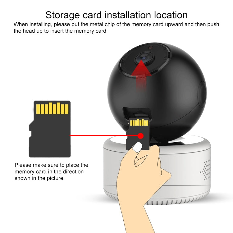 YT46 Telecamera per interni wireless HD con testa vibrante, supporto per rilevamento del movimento, visione notturna a infrarossi e scheda micro SD, spina AU, YT46