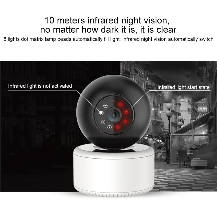 YT46 Telecamera per interni wireless HD con testa vibrante, supporto per rilevamento del movimento, visione notturna a infrarossi e scheda micro SD, spina AU, YT46