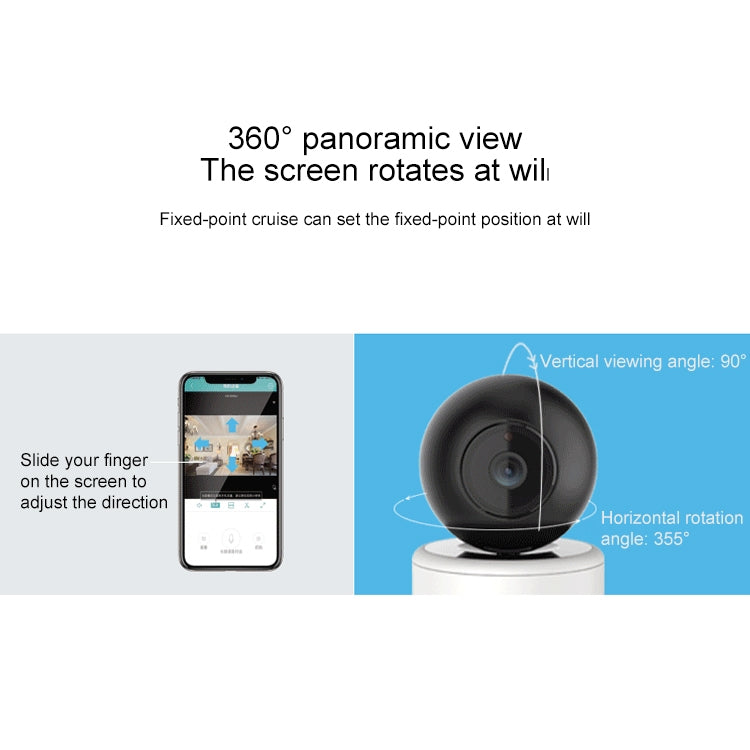 YT46 Telecamera per interni wireless HD con testa vibrante, supporto per rilevamento del movimento, visione notturna a infrarossi e scheda micro SD, spina AU, YT46