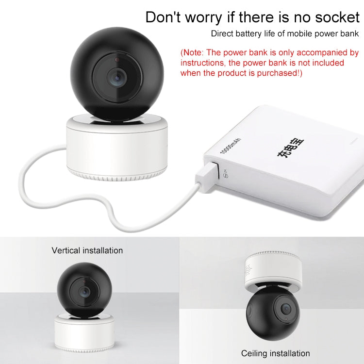 YT46 Telecamera per interni wireless HD con testa vibrante, supporto per rilevamento del movimento, visione notturna a infrarossi e scheda micro SD, spina AU, YT46