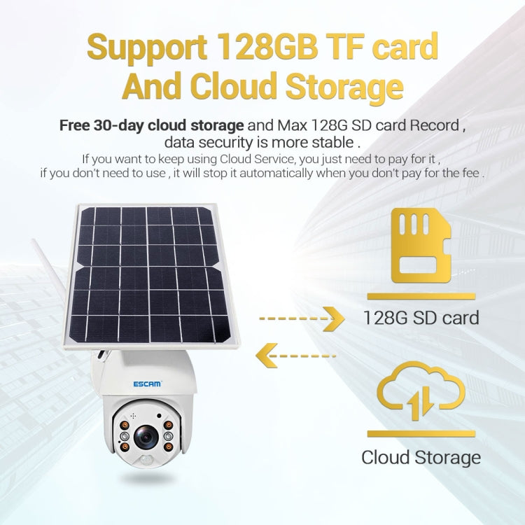Telecamera IP WiFi ESCAM QF280 HD 1080P con pannello solare