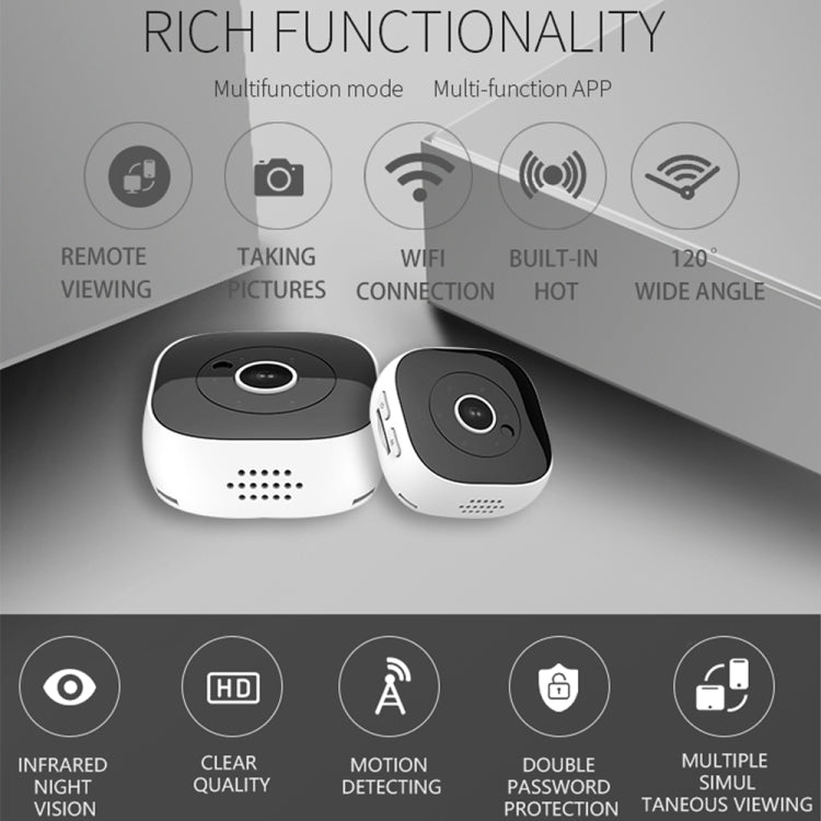 Telecamera di sorveglianza WiFi wireless H9 Mini HD 720P