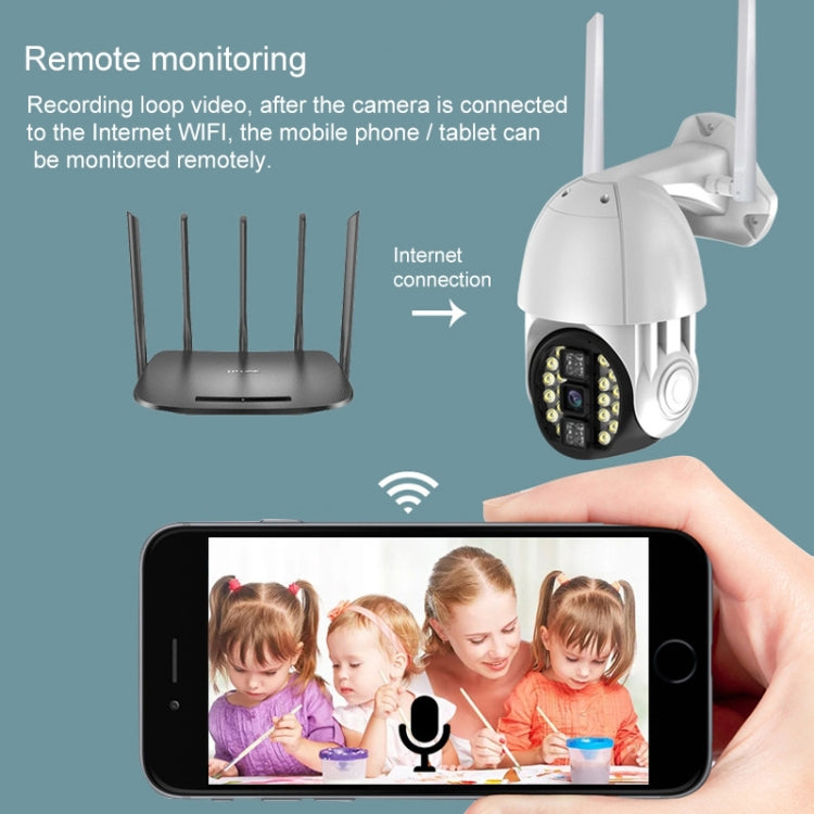 Il telefono cellulare da esterno Q20 ruota da remoto la videocamera HD WiFi wireless, supporta tre modalità di visione notturna e rilevamento del movimento, video/allarme e registrazione, presa UK, Q20