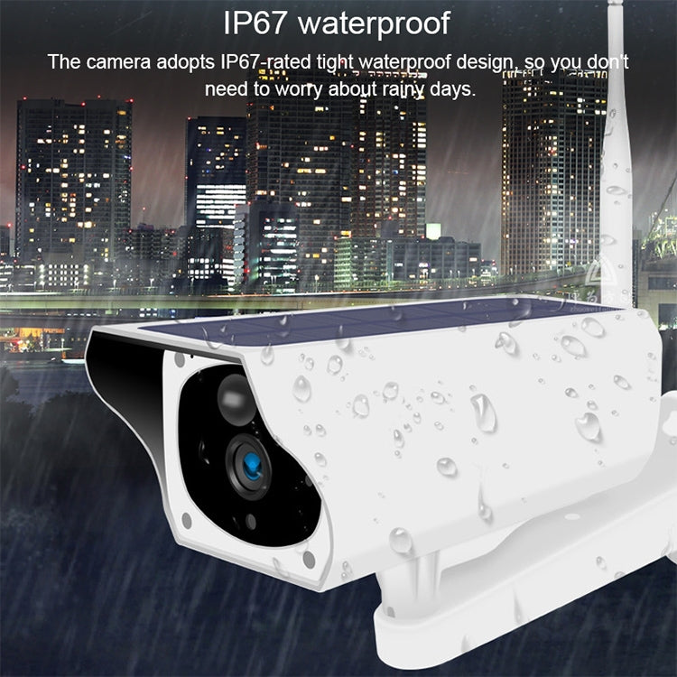T1-2 2 Megapixel Versione WiFi IP67 Telecamera monitor solare HD impermeabile senza batteria e memoria, supporta visione notturna a infrarossi e rilevamento del movimento / Allarme e citofono vocale e sorveglianza mobile, WiFi Version