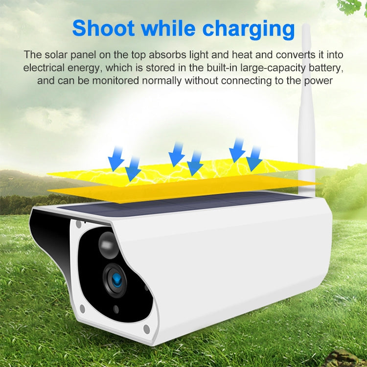 T1-2 2 Megapixel Versione WiFi IP67 Telecamera monitor solare HD impermeabile senza batteria e memoria, supporta visione notturna a infrarossi e rilevamento del movimento / Allarme e citofono vocale e sorveglianza mobile, WiFi Version
