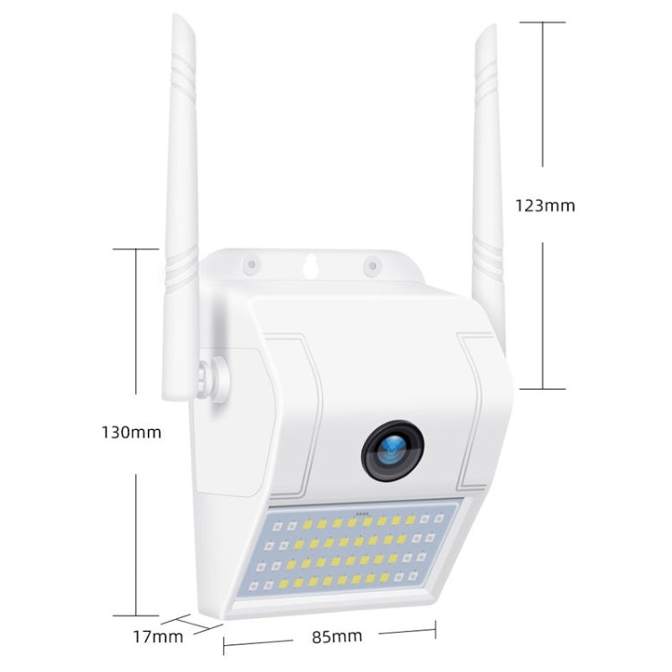 DP11 2 Megapixel IP66 Lampada da parete impermeabile Telecamera IP wireless, supporto per visione notturna multipla e monitoraggio remoto del telefono cellulare e citofono vocale e rilevamento del movimento/allarme e scheda di memoria da 128 GB, DP11