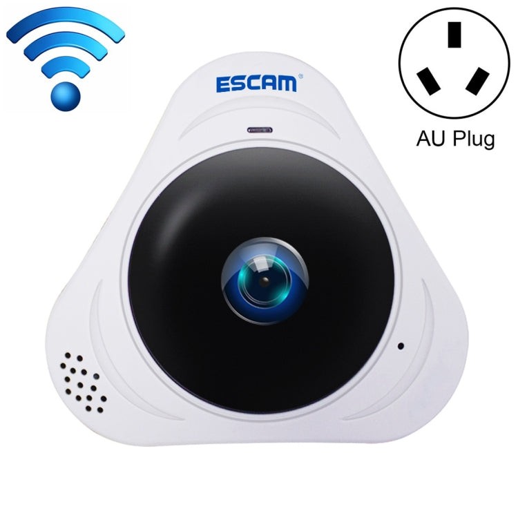 Telecamera IP WiFi ESCAM Q8 960P 360 gradi Fisheye 1.3MP, supporto rilevamento movimento/visione notturna, distanza IR: 5-10 m, spina AU, Q8 EU Plug, Q8 UK Plug, Q8 US Plug, Q8  AU Plug