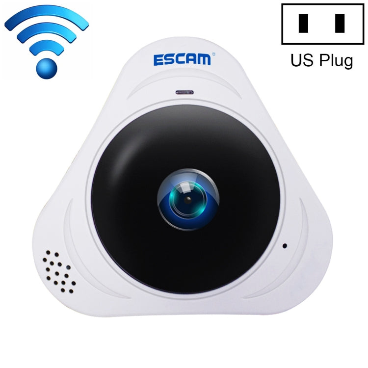 Telecamera IP WiFi ESCAM Q8 960P 360 gradi Fisheye 1.3MP, supporto rilevamento movimento/visione notturna, distanza IR: 5-10 m, spina AU, Q8 EU Plug, Q8 UK Plug, Q8 US Plug, Q8  AU Plug