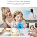 Telecamera IP WiFi da interno NEO NIP-55AI, con visione notturna IR, monitor multi-angolo e telecomando per telefono cellulare, NIP-55AI