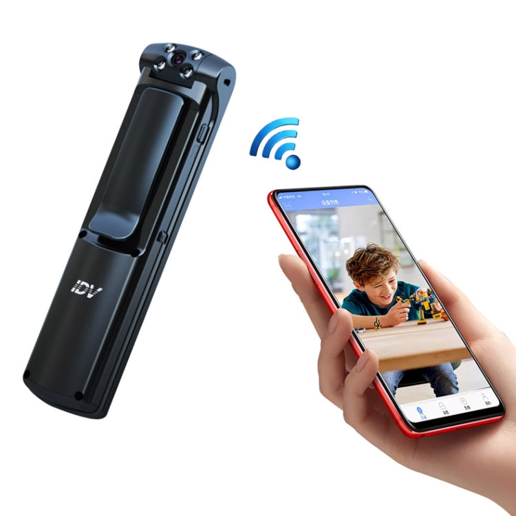 IDV-L01 1080P HD WiFi Clip posteriore Penna digitale Registratore vocale Mini fotocamera, supporto Visione notturna IR e scheda TF e rotazione dell'obiettivo di 180 gradi