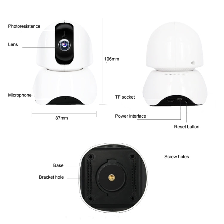 Videocamera di rete HD P2P girevole 163Eye X3-UJ36