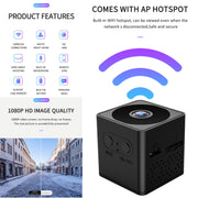 Q16 Mini WiFi Wireless Network Action Camera Registratore grandangolare con visione notturna e rilevamento del movimento, Wide-angle