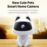 Telecamera domestica intelligente K9 Cute Pets, supporto per visione notturna e rilevamento bidirezionale di voce e movimento, K9