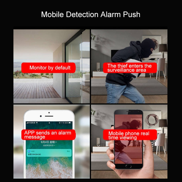 V380 1080P Telecamera wireless Visione notturna HD Smart Wifi Telefono cellulare Monitor di pulizia remoto, V380 1080P