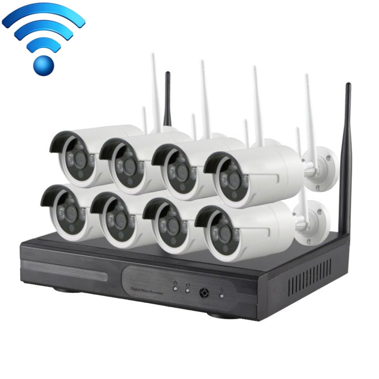 K9608W-PE2013W Telecamera bullet IP WiFi 8CH HD 960P 1,3 Mega Pixel 2,4GHz + kit NVR, K9608W-PE2013W