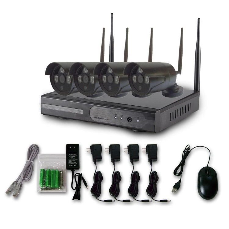Telecamera IP WiFi bullet 4CH HD 720P con kit NVR 4 canali