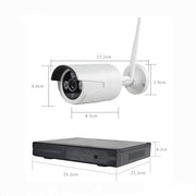 Telecamera bullet IP WiFi 4CH HD 720P 1.0 Mega Pixel 2.4GHz + kit NVR, 4CH 720P