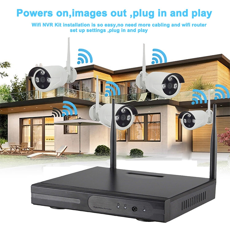 Telecamera IP WiFi 4CH HD 720P con kit NVR 4 canali