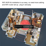 Telecamera bullet IP WiFi 4CH HD 720P con kit NVR 4 canali