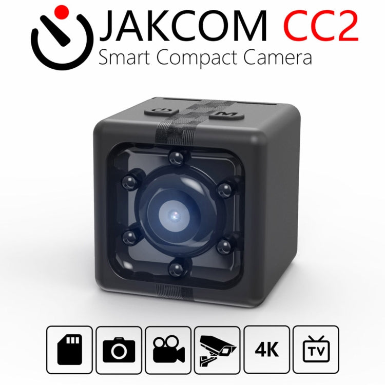 JAKCOM CC2 1080P HD Registratore Cube Smart Mini Camera, con visione notturna a infrarossi e rilevamento del movimento, CC2